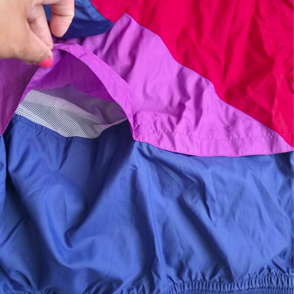 Nike Vintage Windbreaker Grey Tag 90's Colorblock 1/2 Zip Jacket Women Sz S - Picture 7 of 7